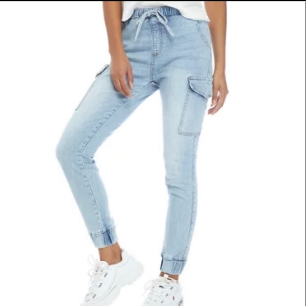 Denim Cargo Joggers